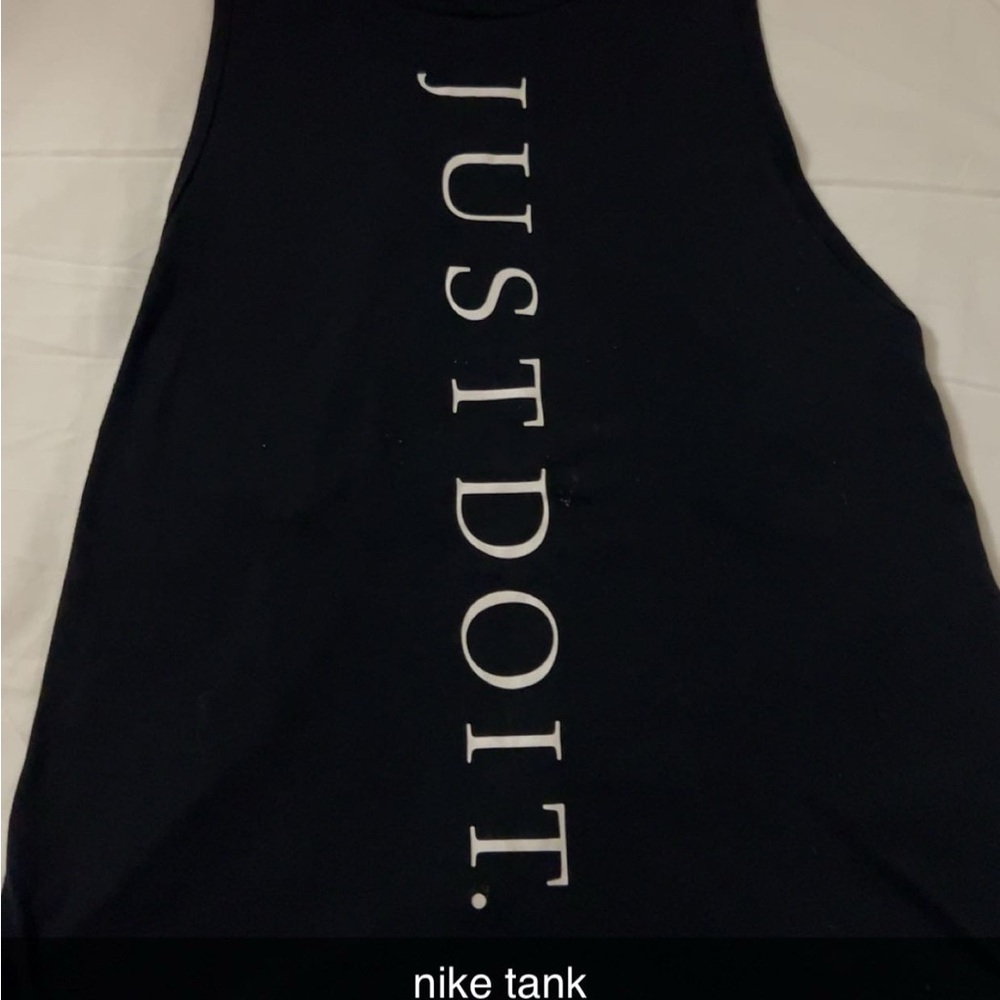 Nike Black Sleeveless Top with Bold Text